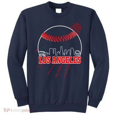 Retro Los Angeles Skyline Baseball Sweatshirt