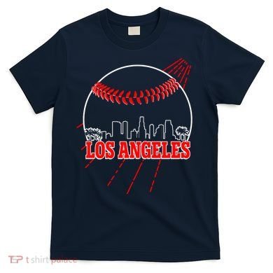Retro Los Angeles Skyline Baseball T-Shirt