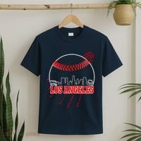 Retro Los Angeles Skyline Baseball T-Shirt thumb 2
