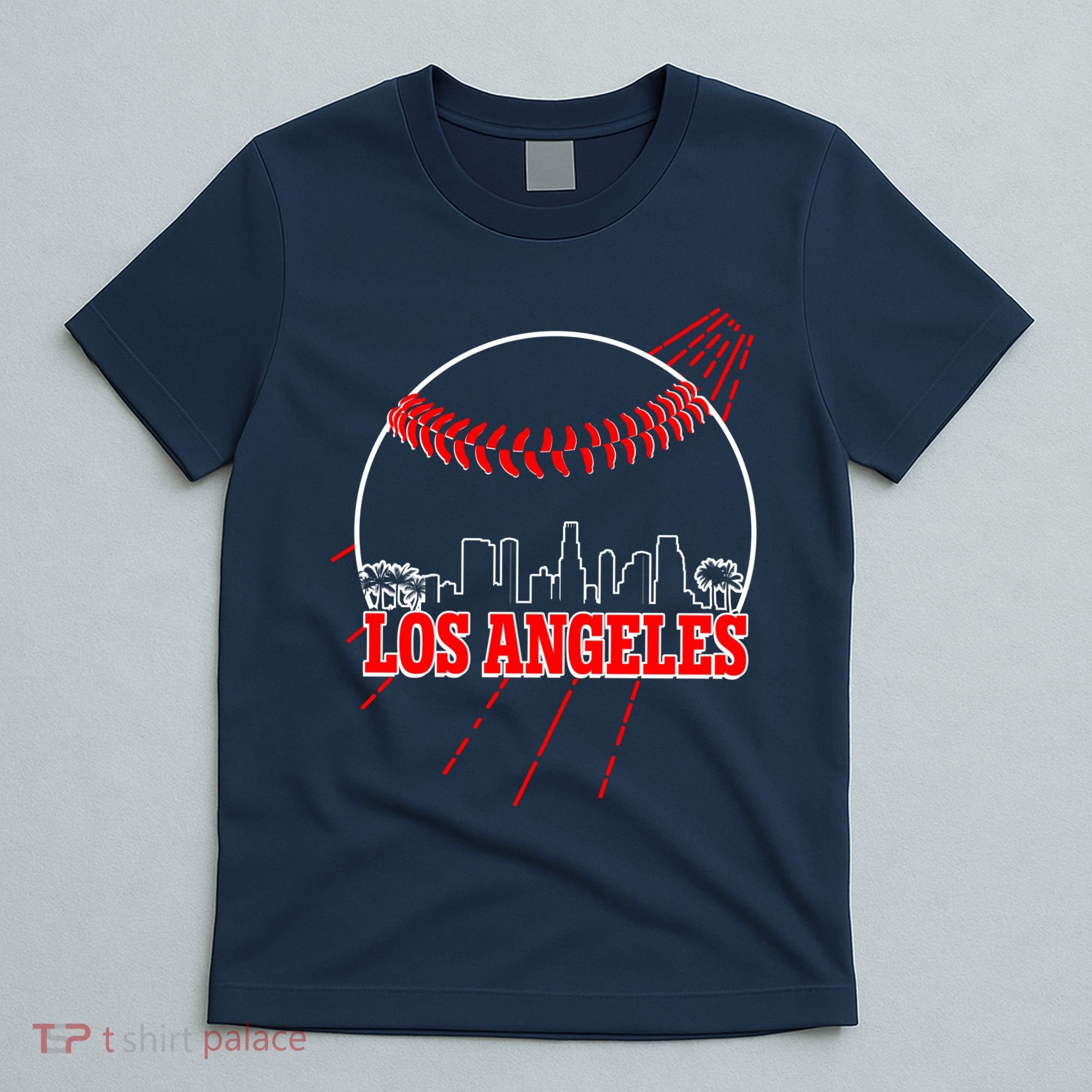 Retro Los Angeles Skyline Baseball T-Shirt