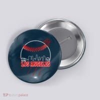 Retro Los Angeles Skyline Baseball Button thumb 0