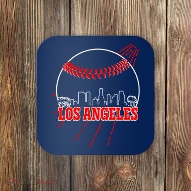 Retro Los Angeles Skyline Baseball Coaster