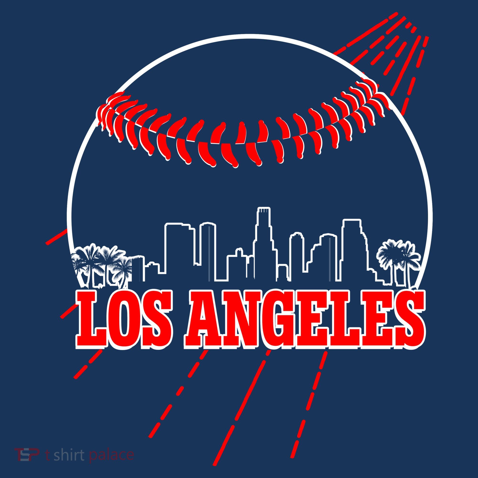 Retro Los Angeles Skyline Baseball Women's Hoodie