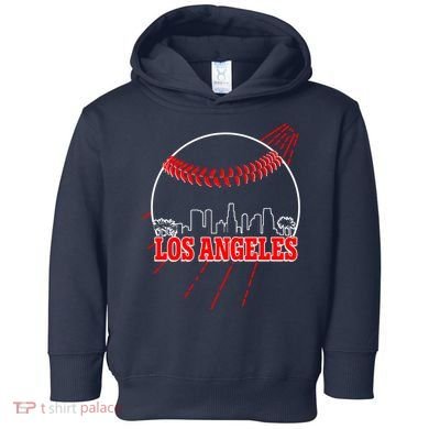 Retro Los Angeles Skyline Baseball Toddler Hoodie