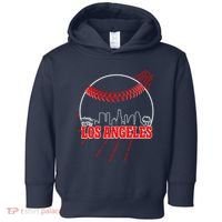 Retro Los Angeles Skyline Baseball Toddler Hoodie thumb 0