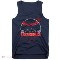 Retro Los Angeles Skyline Baseball Tank Top thumb 0