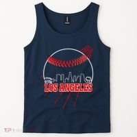 Retro Los Angeles Skyline Baseball Tank Top thumb 2