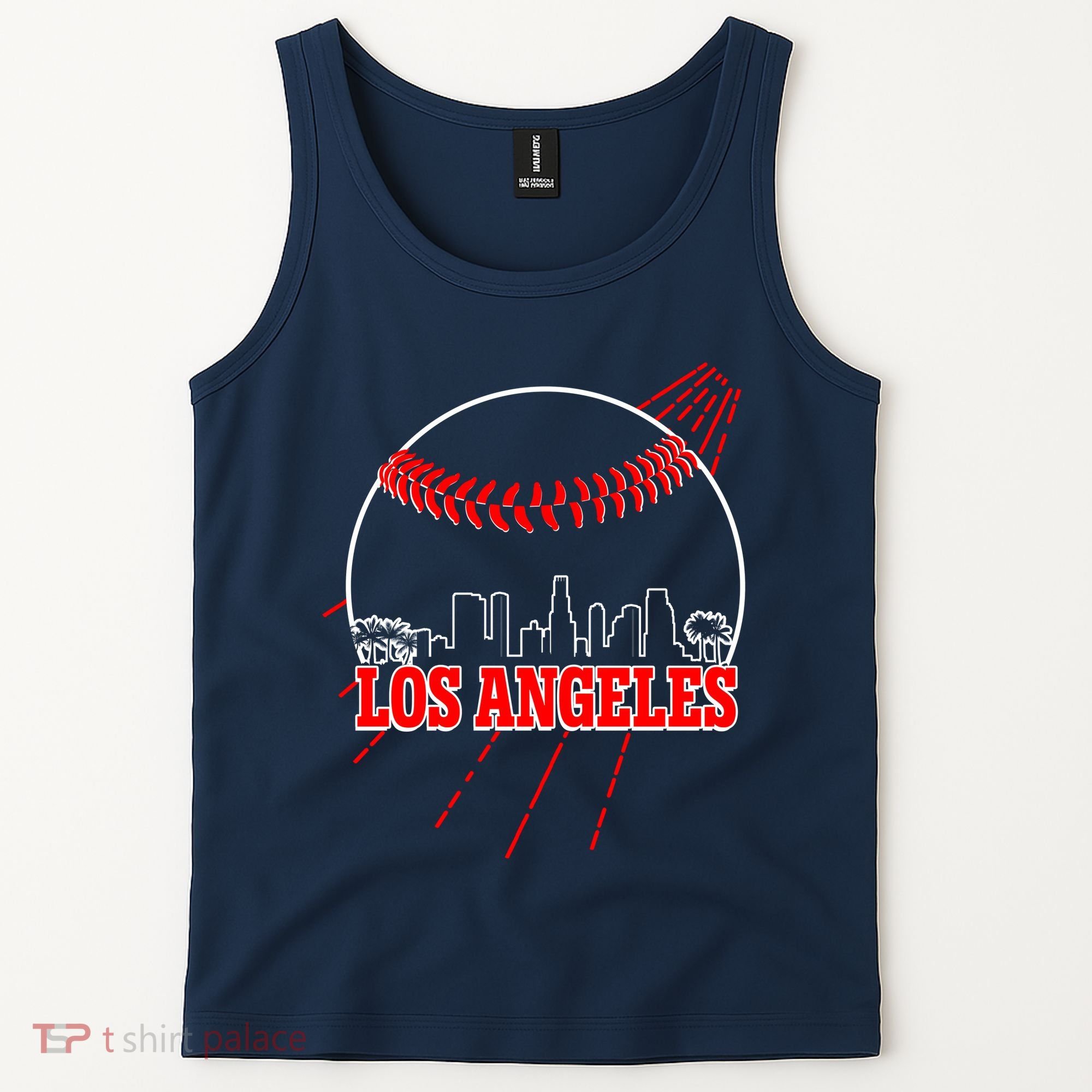 Retro Los Angeles Skyline Baseball Tank Top