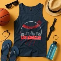Retro Los Angeles Skyline Baseball Tank Top thumb 4