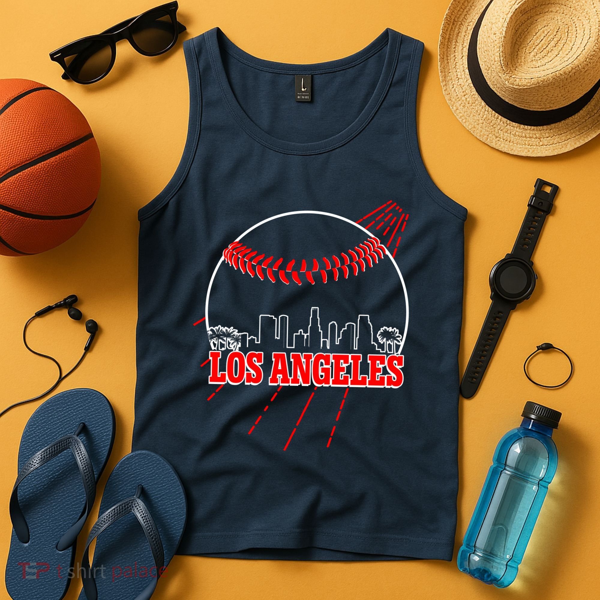 Retro Los Angeles Skyline Baseball Tank Top