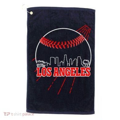 Retro Los Angeles Skyline Baseball Golf Towel