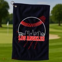 Retro Los Angeles Skyline Baseball Golf Towel thumb 1