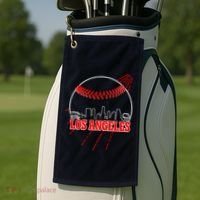 Retro Los Angeles Skyline Baseball Golf Towel thumb 2