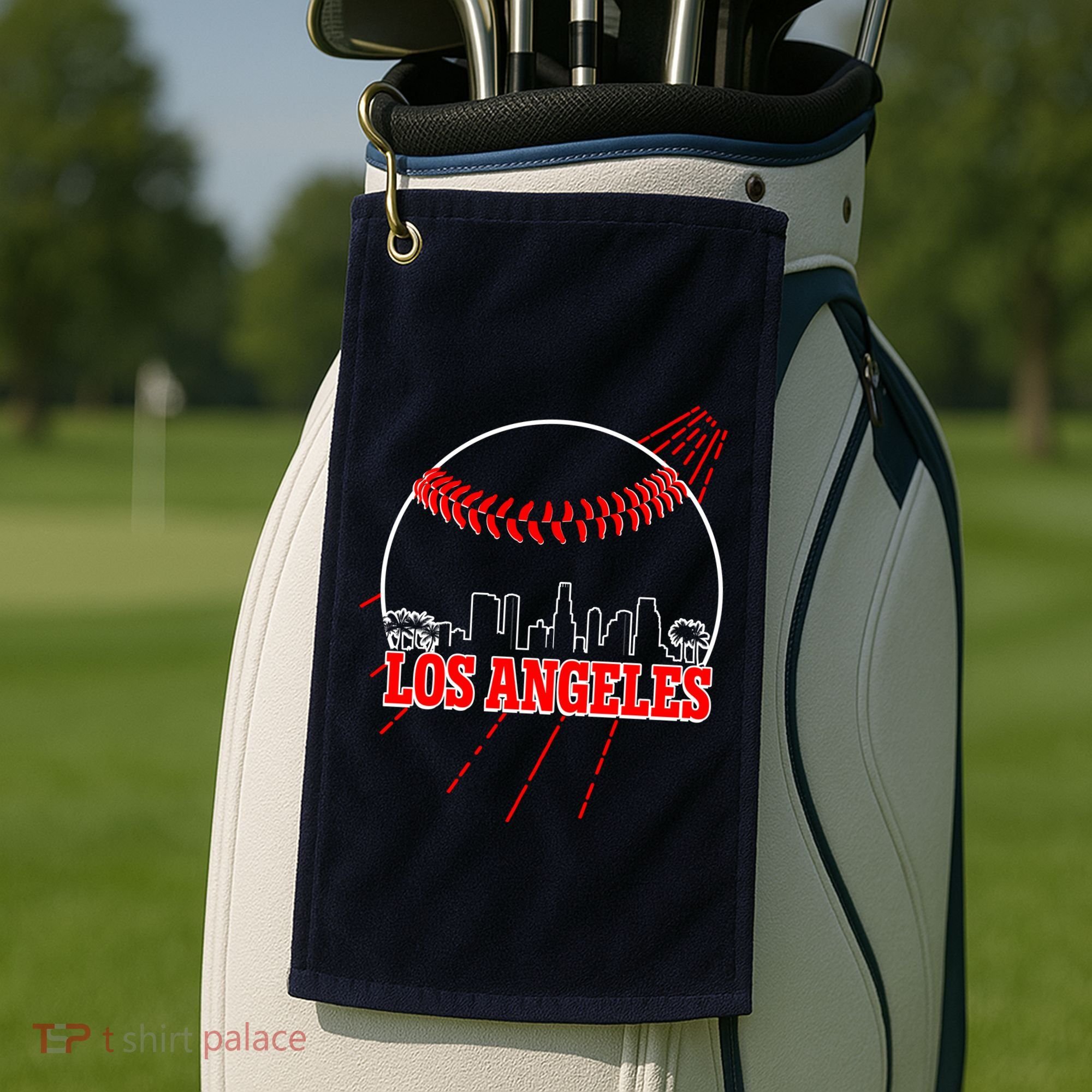 Retro Los Angeles Skyline Baseball Golf Towel