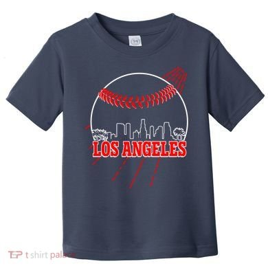 Retro Los Angeles Skyline Baseball Toddler T-Shirt