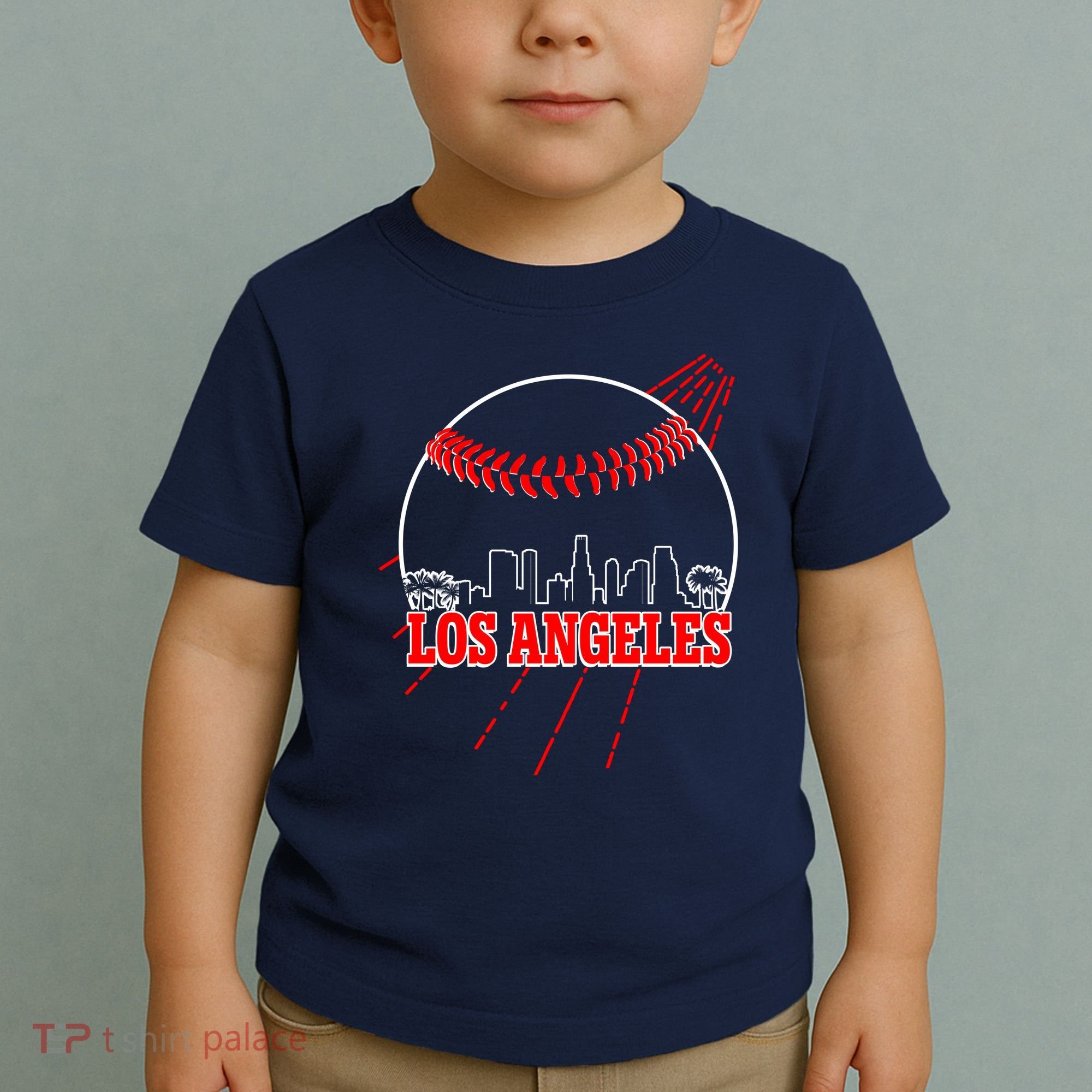 Retro Los Angeles Skyline Baseball Toddler T-Shirt