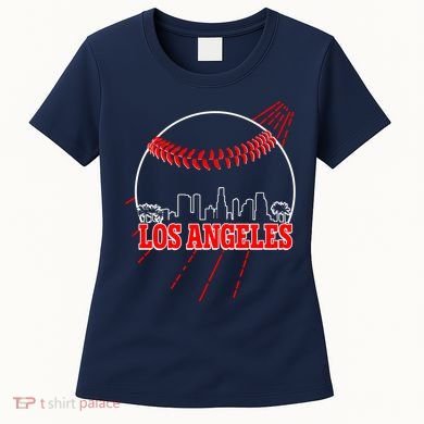 Retro Los Angeles Skyline Baseball Women's T-Shirt