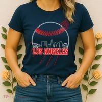 Retro Los Angeles Skyline Baseball Women's T-Shirt thumb 2