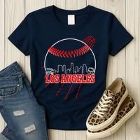 Retro Los Angeles Skyline Baseball Women's T-Shirt thumb 3