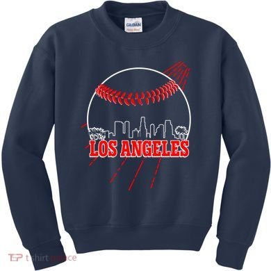 Retro Los Angeles Skyline Baseball Kids Sweatshirt