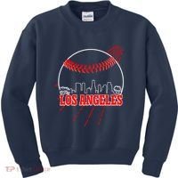 Retro Los Angeles Skyline Baseball Kids Sweatshirt thumb 0