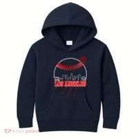 Retro Los Angeles Skyline Baseball Kids Hoodie thumb 0