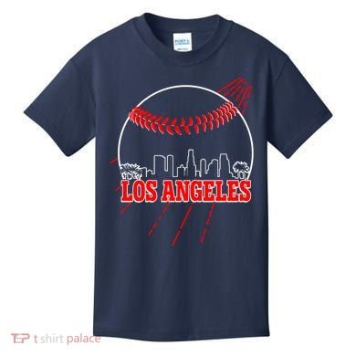 Retro Los Angeles Skyline Baseball Kids T-Shirt