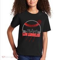Retro Los Angeles Skyline Baseball Kids T-Shirt thumb 2