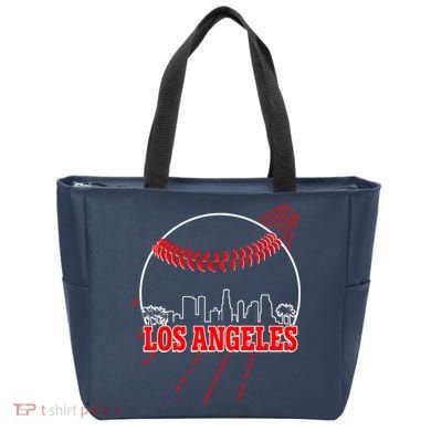 Retro Los Angeles Skyline Baseball Tote Bag