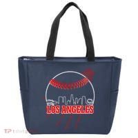 Retro Los Angeles Skyline Baseball Tote Bag thumb 0