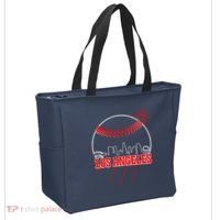 Retro Los Angeles Skyline Baseball Tote Bag thumb 2