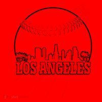 Retro Los Angeles Skyline Baseball Santa Hat thumb 1