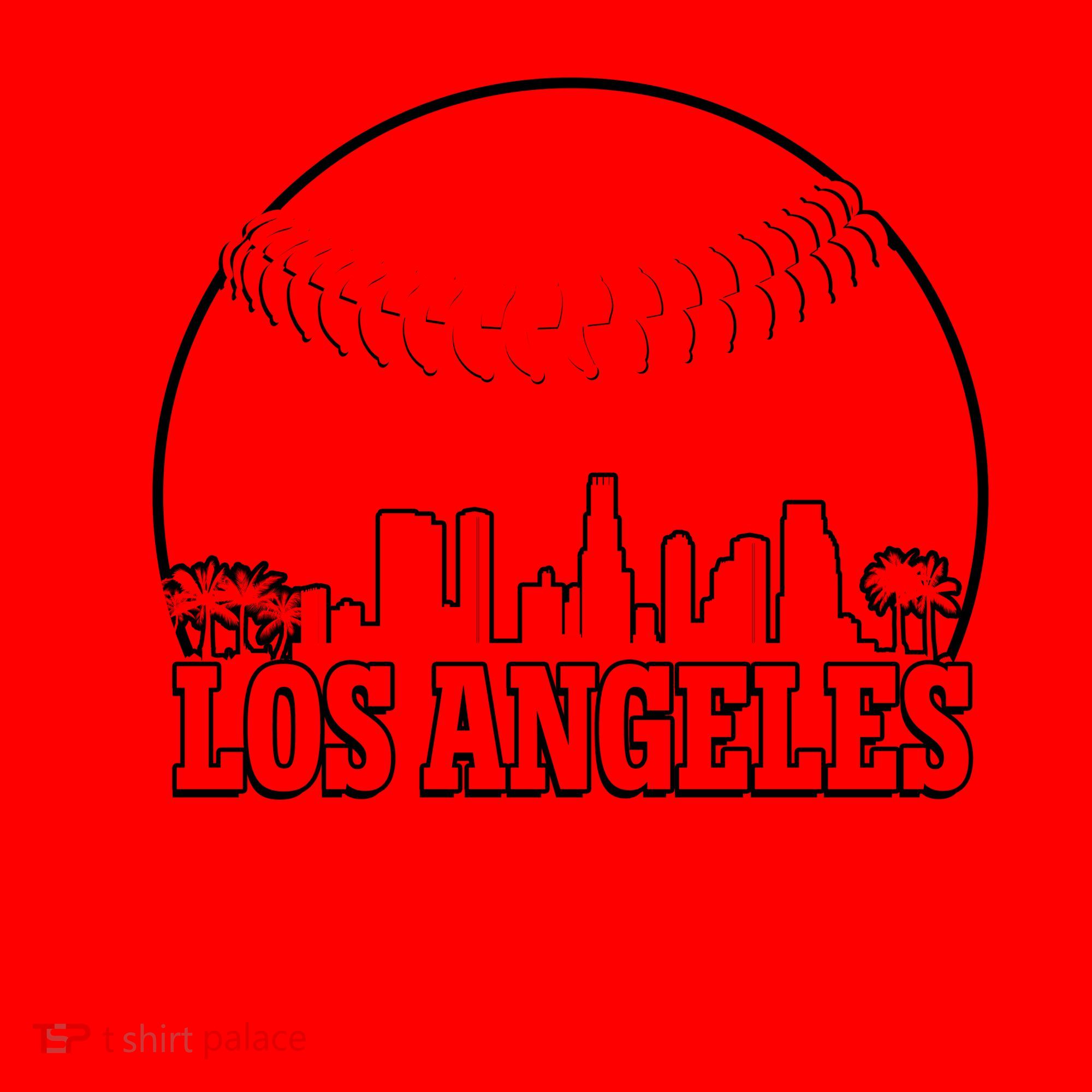 Retro Los Angeles Skyline Baseball Santa Hat