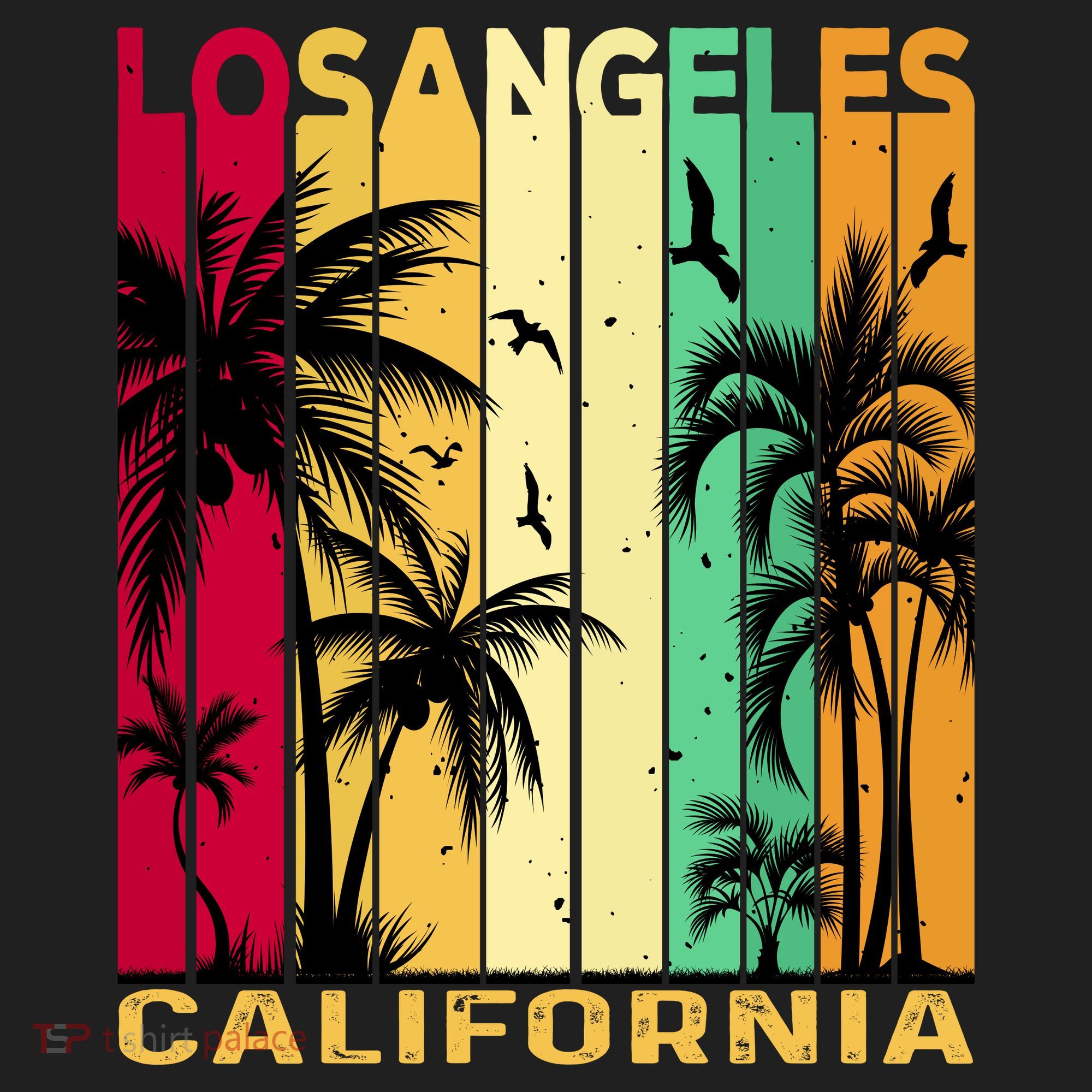 Retro Los Angeles California Palm Tree Stripes Women's Sweatshirt