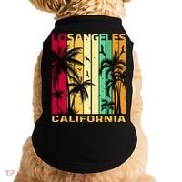 Retro Los Angeles California Palm Tree Stripes Doggie Tank thumb 0