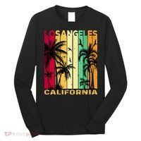 Retro Los Angeles California Palm Tree Stripes Long Sleeve Shirt thumb 0