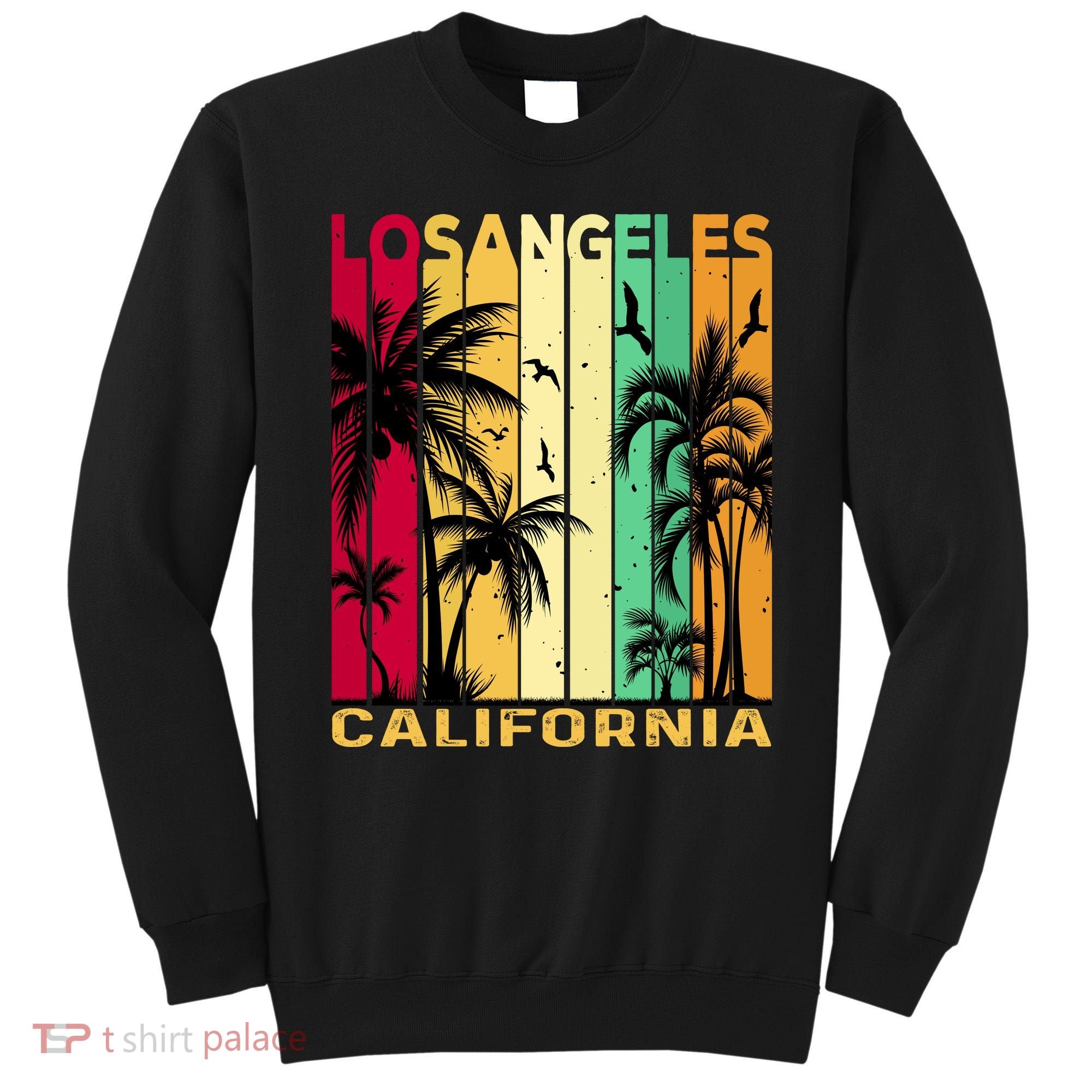Retro Los Angeles California Palm Tree Stripes Sweatshirt