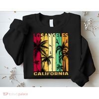 Retro Los Angeles California Palm Tree Stripes Sweatshirt thumb 2