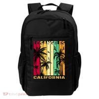 Retro Los Angeles California Palm Tree Stripes Backpack thumb 0