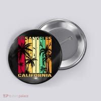 Retro Los Angeles California Palm Tree Stripes Button thumb 0
