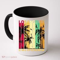 Retro Los Angeles California Palm Tree Stripes Coffee Mug thumb 0