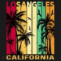 Retro Los Angeles California Palm Tree Stripes Women's Hoodie thumb 2
