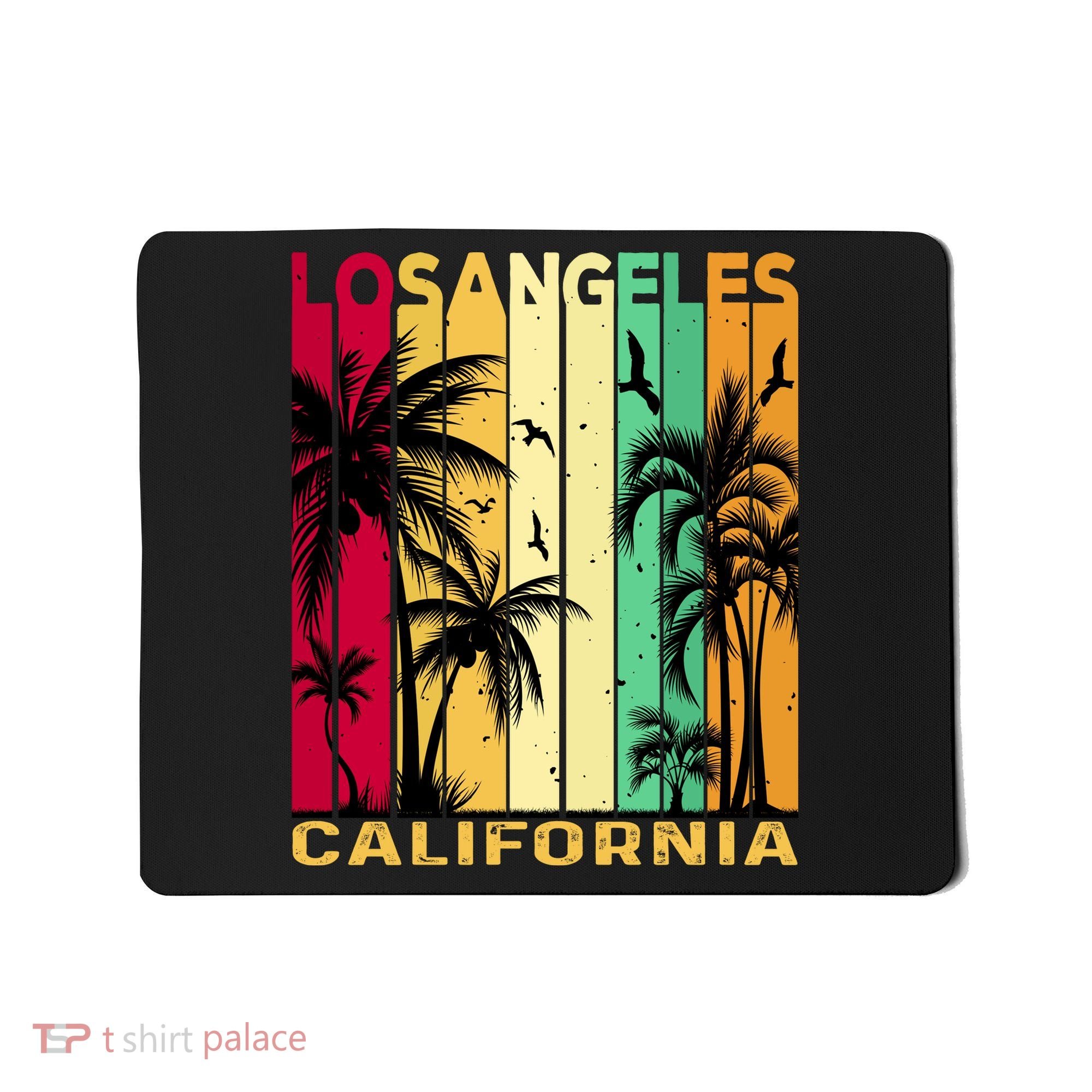 Retro Los Angeles California Palm Tree Stripes Mousepad