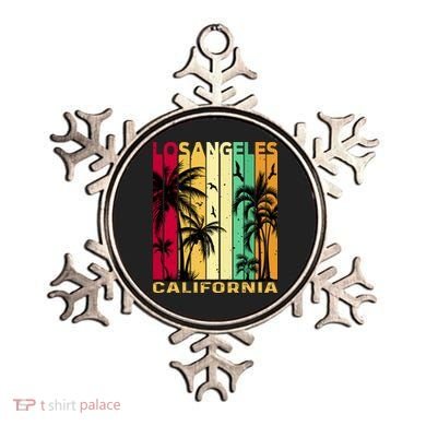 Retro Los Angeles California Palm Tree Stripes Ornament
