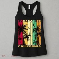Retro Los Angeles California Palm Tree Stripes Women's Tank Top thumb 3