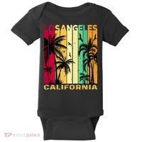 Retro Los Angeles California Palm Tree Stripes Baby Bodysuit thumb 0