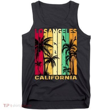 Retro Los Angeles California Palm Tree Stripes Tank Top