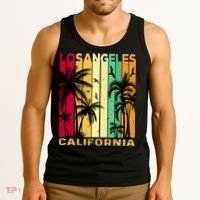 Retro Los Angeles California Palm Tree Stripes Tank Top thumb 3
