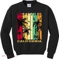 Retro Los Angeles California Palm Tree Stripes Kids Sweatshirt thumb 0