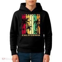 Retro Los Angeles California Palm Tree Stripes Kids Hoodie thumb 4
